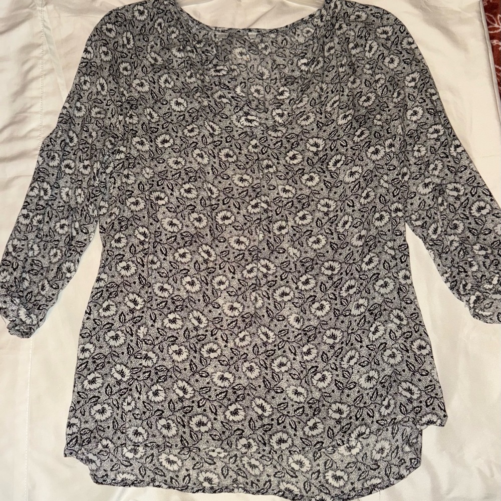 Black and White Blouse